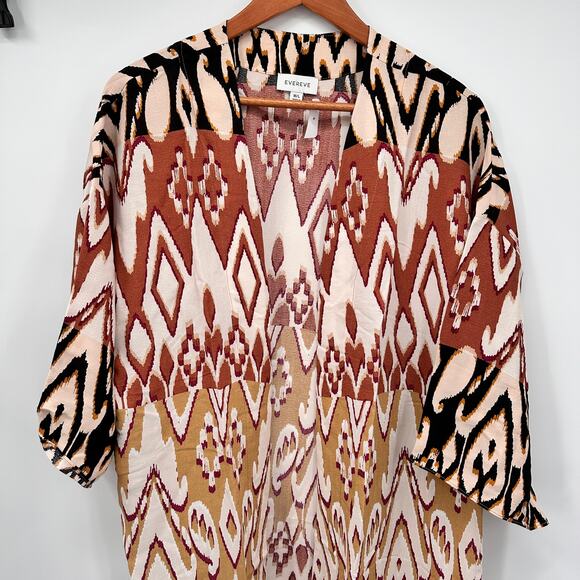 EVEREVE NWT Brown Orange Mila Maxi Wrap Kimono Cover Up Top // M/L - Picture 12 of 15